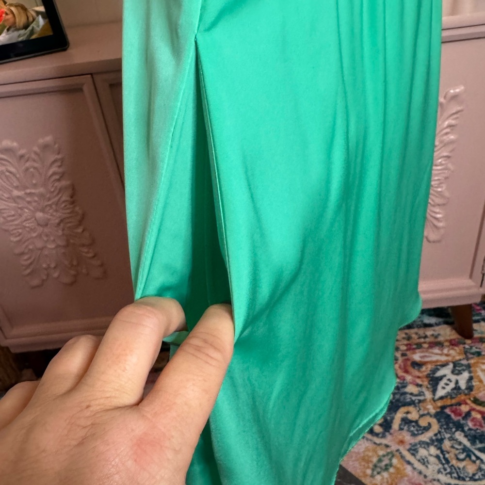 BCBGeneration Green Ruffle Mini Dress - Picture 3 of 6